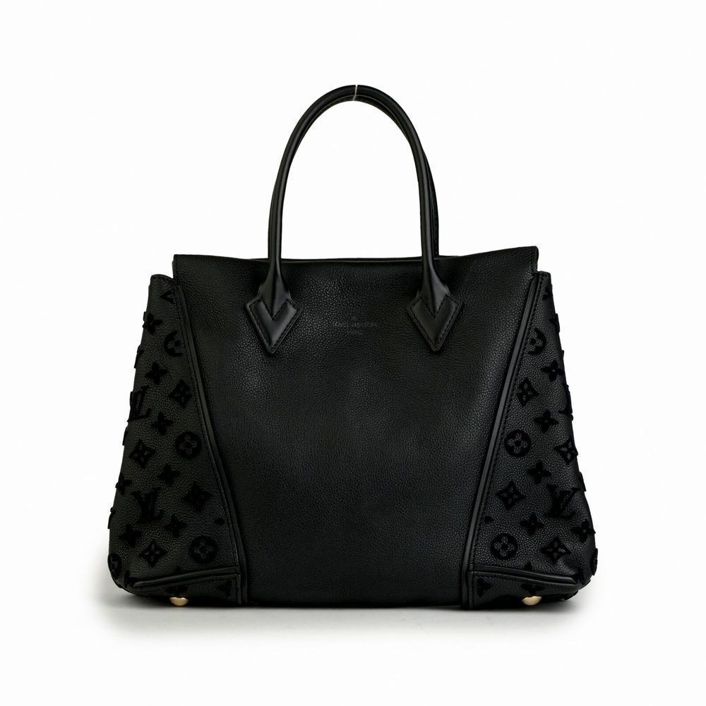 Louis Vuitton W Tote PM Black Veau Cachemire Leather Tufted Monogram Bag